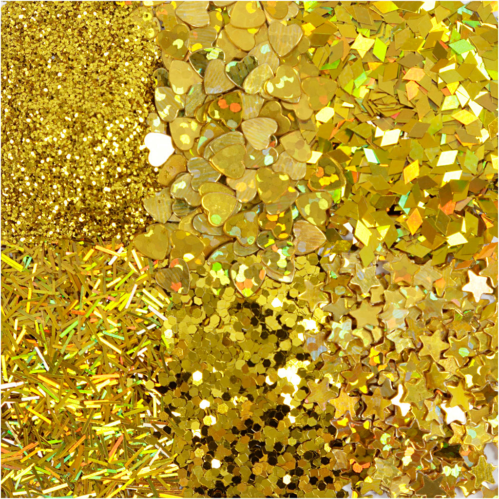 Creative Company Glitter and Paileten Gold, 6x5gr