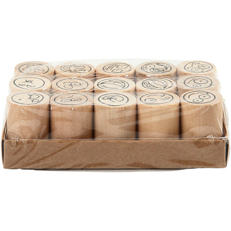Creativ company tampons d'art déco visage souriant, 15 pcs.