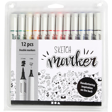 Société Creativ https : www.ccobby.nl marqueurs de dessin-épaisseur de ligne-1-2-5-mm-standard-colours-12-piece-1-box