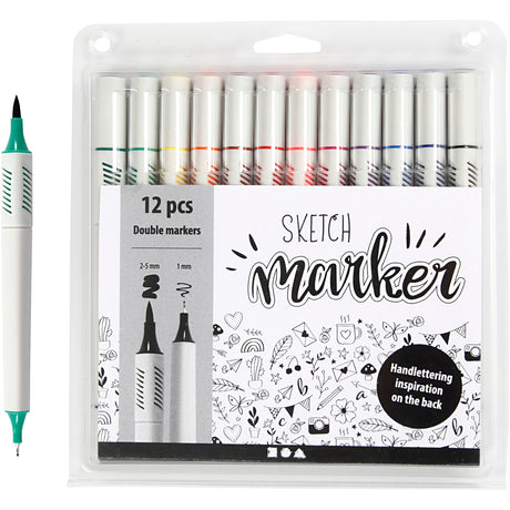 Société Creativ https : www.ccobby.nl marqueurs de dessin-épaisseur de ligne-1-2-5-mm-standard-colours-12-piece-1-box