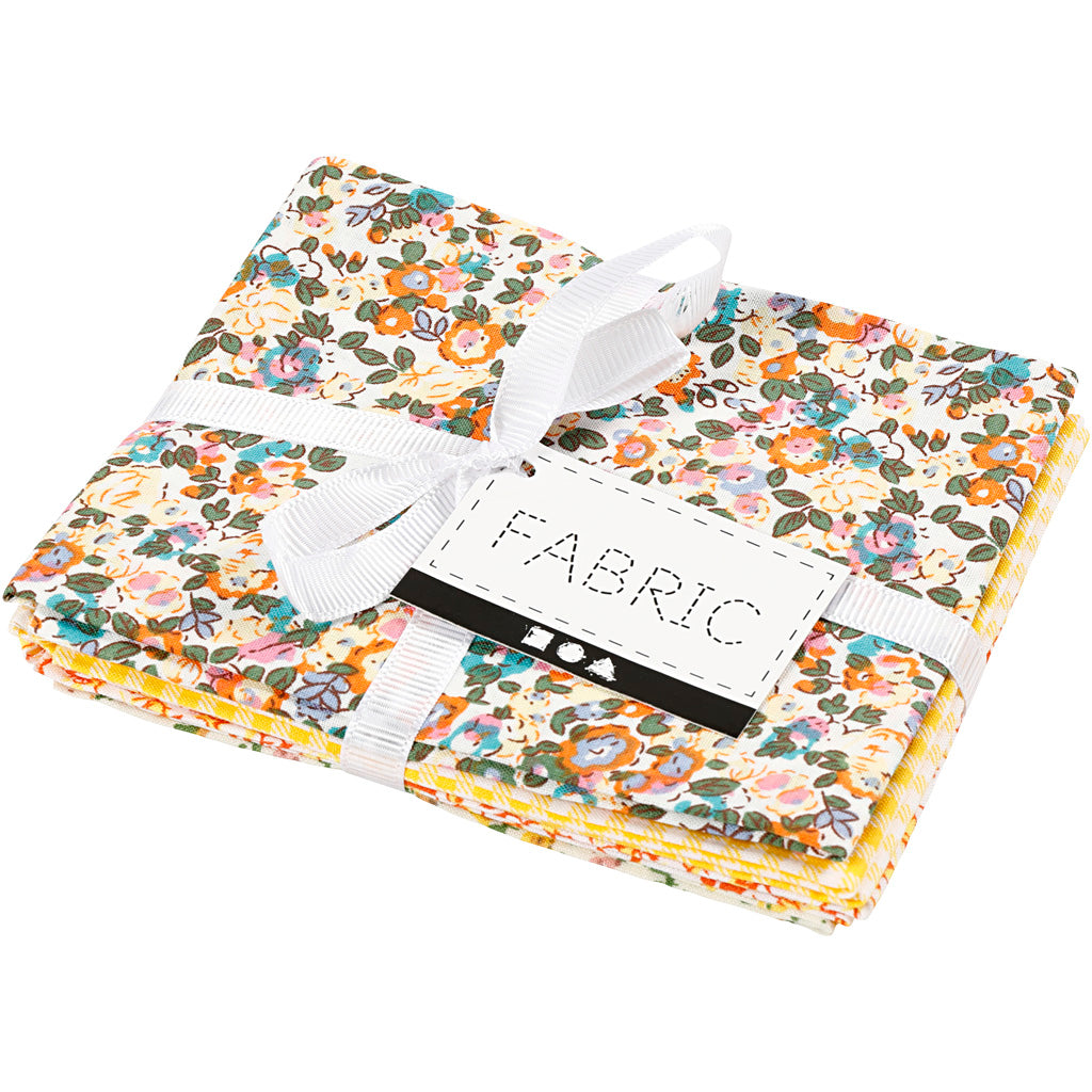 Tissu patchwork Creativ company jaune 45x55cm, 4 pcs.
