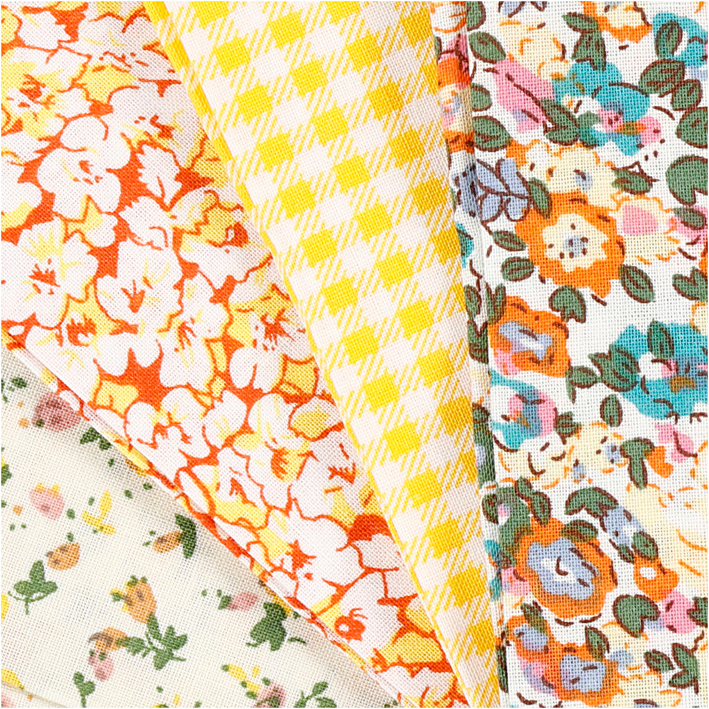 Tissu patchwork Creativ company jaune 45x55cm, 4 pcs.