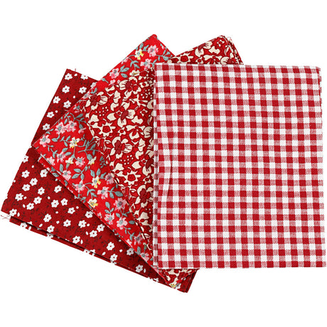 Tissu patchwork Creativ company rouge 45x55cm, 4 pcs.