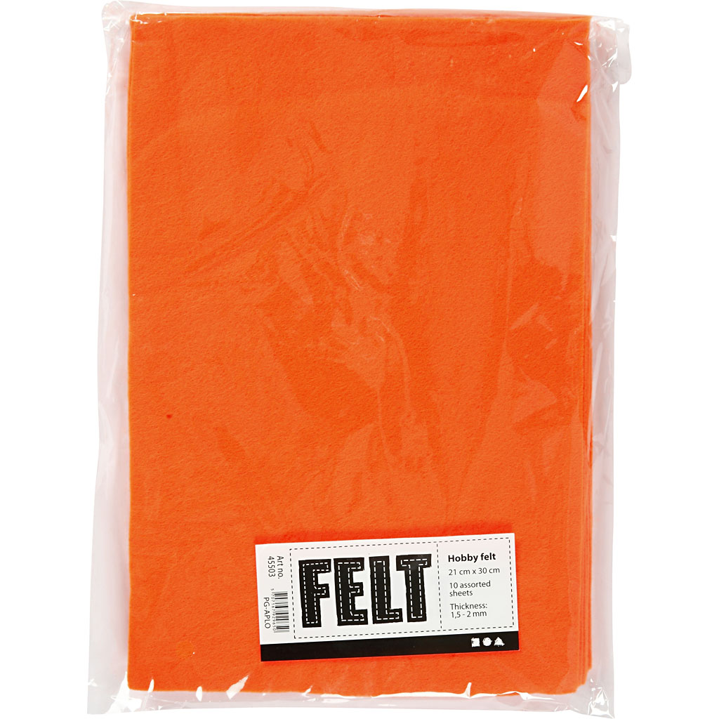Creativ company hobby feutre orange A4, 10 feuilles