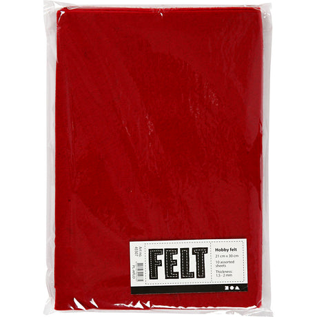 Feutre de loisir Creativ company, rouge antique, a4, 10 feuilles