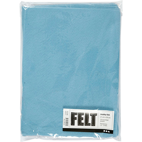 Creativ company hobby feutre bleu clair A4, 10 feuilles