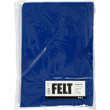 Creativ company hobby feutre bleu a4, 10 feuilles