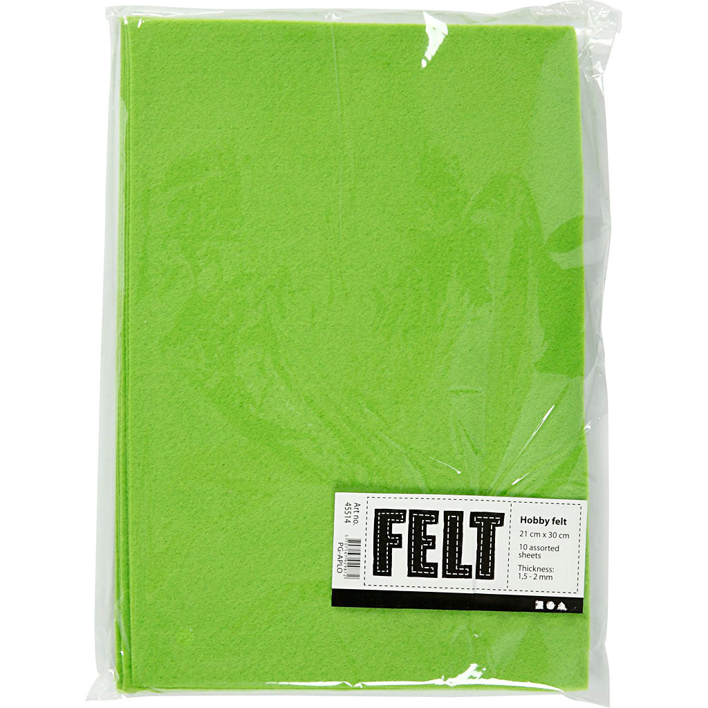 Creativ company hobby feutre vert clair A4, 10 feuilles