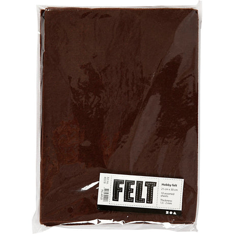 Creativ company hobby feutre marron A4, 10 feuilles
