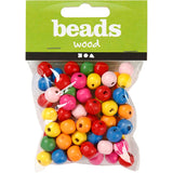 Mélange de perles en bois 10 mm, 70e.