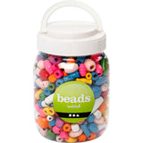 Société créative https: www.ccobby.nl perles-en-bois-taille-5-28-mm-taille-du-trou-2-5-3-mm-ca-466-piece-various-colors-175-gr-400-ml-1-bucket