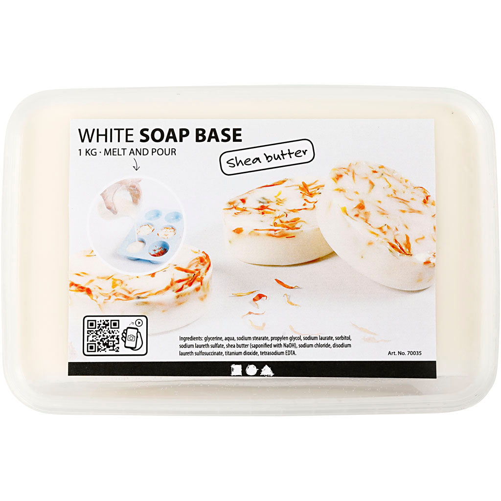 Ustvarjalno podjetje Shea Butter Soap Base White, 1 kg