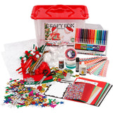 Creativ Company Hobbybox rouge avec des matériaux créatifs