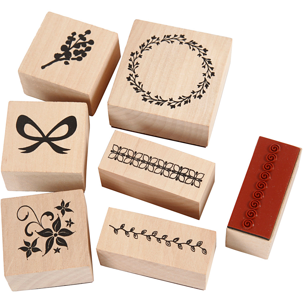 Creativ Company Wooden Stamp Set Nature, 7dlg.