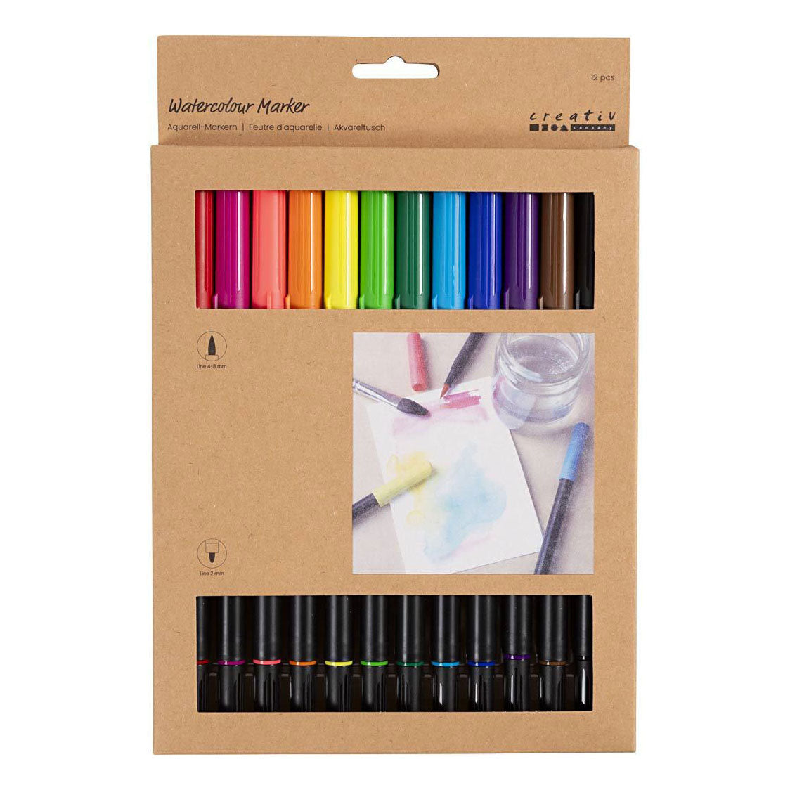 Entreprise créative https : www.ccobby.nl marqueur aquarelle-épaisseur de ligne-2-4-8-mm-standard-colours-12-piece-1-box