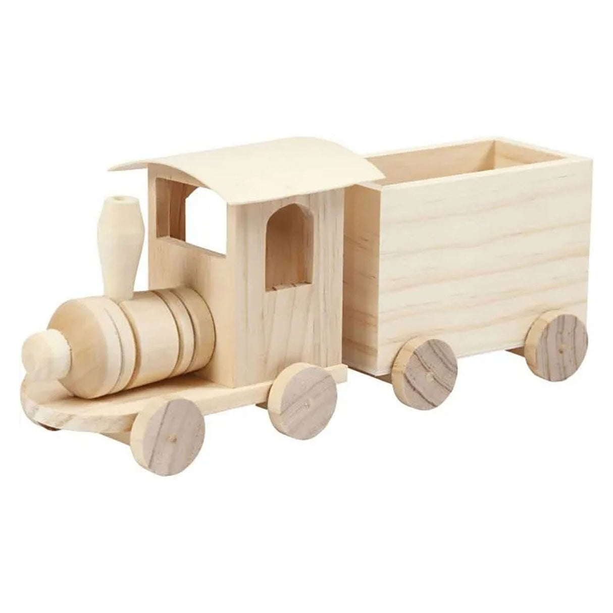 Wooden train with wagon