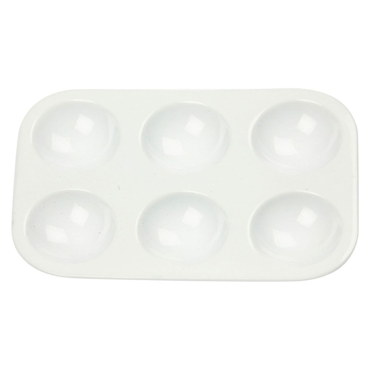 Société Creativ https: www.ccobby.nl palette-rectangulaire-palette-avec-6-compartments-dimensions-13x8-5-cm-blanc-1-pièce