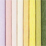 Couleurs pastel en papier crêpe, 8 feuilles