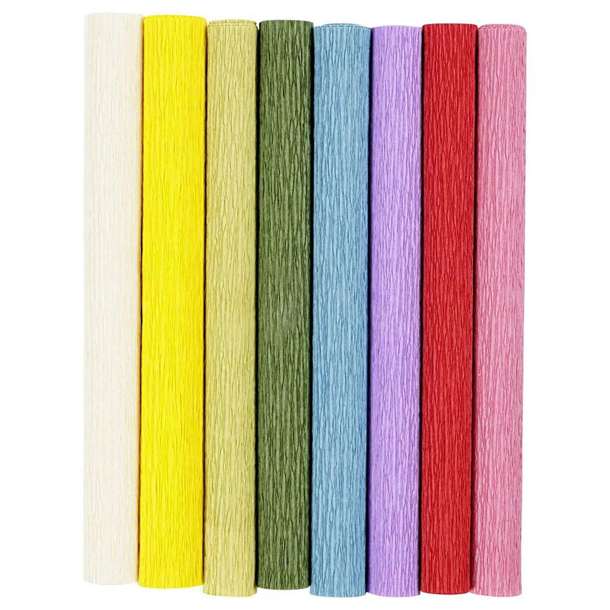 Creativ company papier crépon nuances de base 8 pièces 25x60 cm