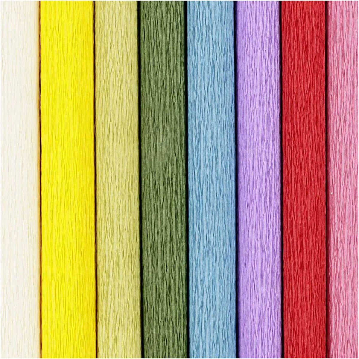 Creativ company papier crépon nuances de base 8 pièces 25x60 cm