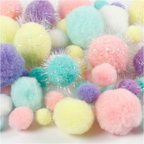 Entreprise créative https: www.ccobby.nl pompoms-d-15-40-mm-glitter-ca-75-piece-pastelcolours-62-gr-1-doos