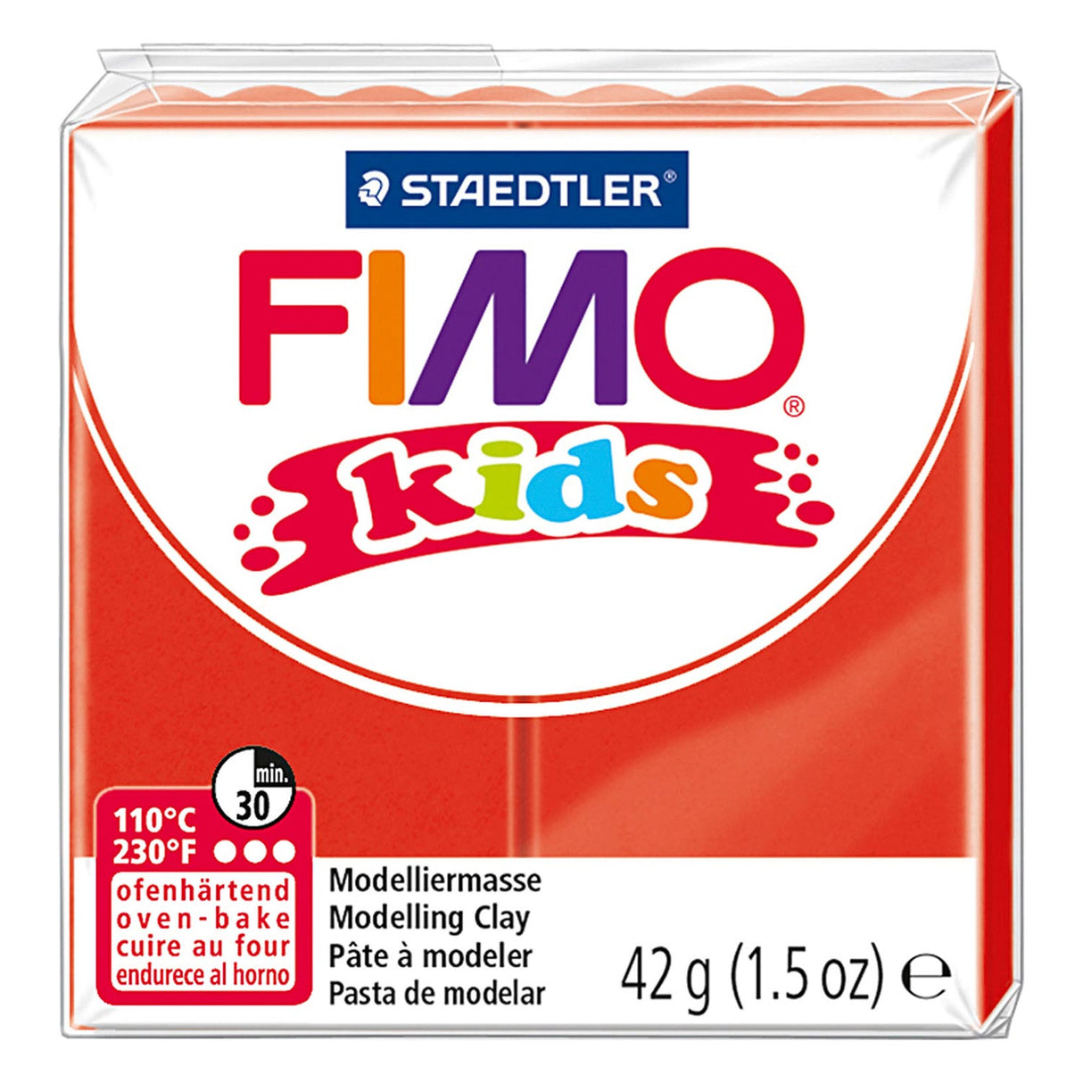 Pâte à modeler Fimo kids rouge, 42gr