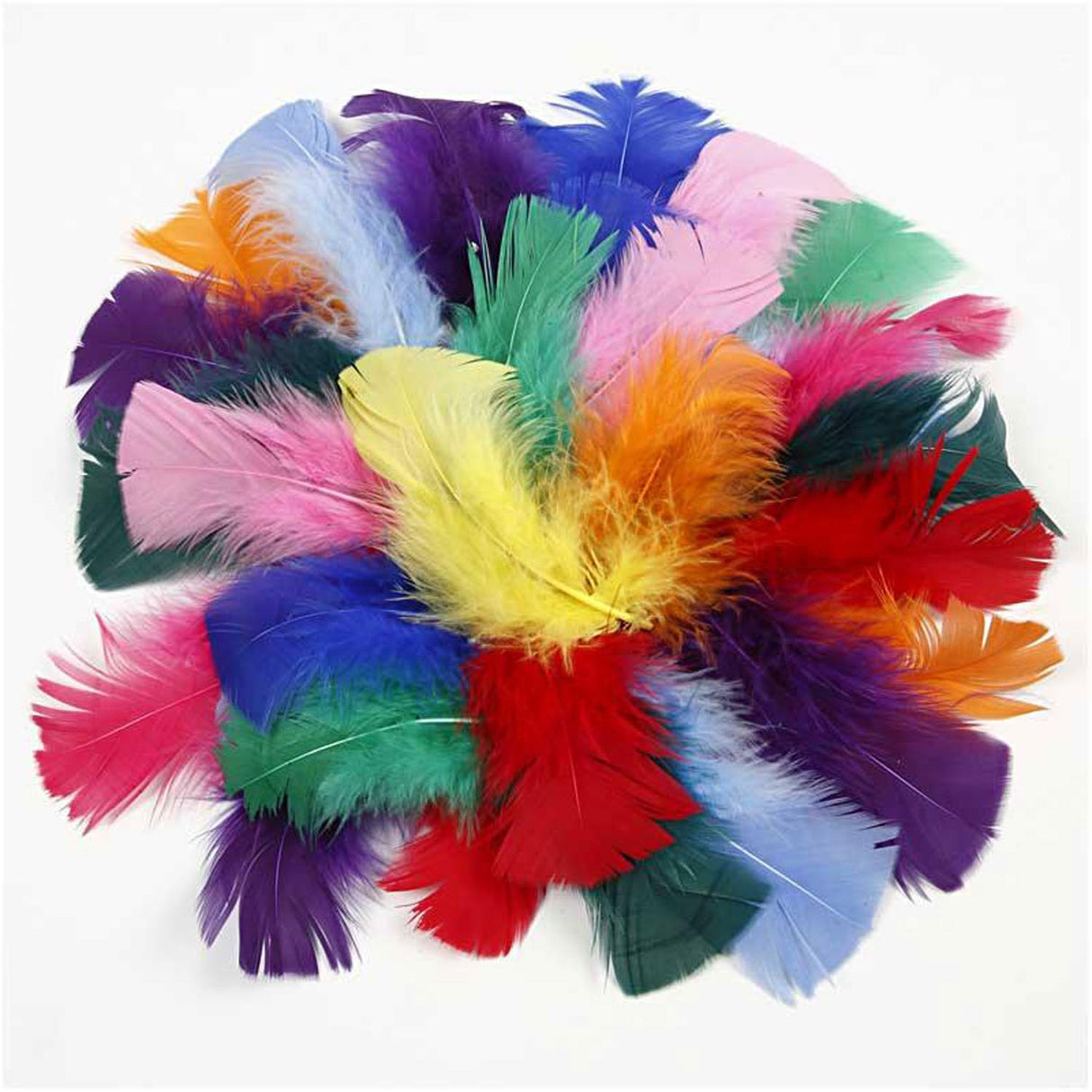 Feathers in various colors 7-8 cm, 50gr