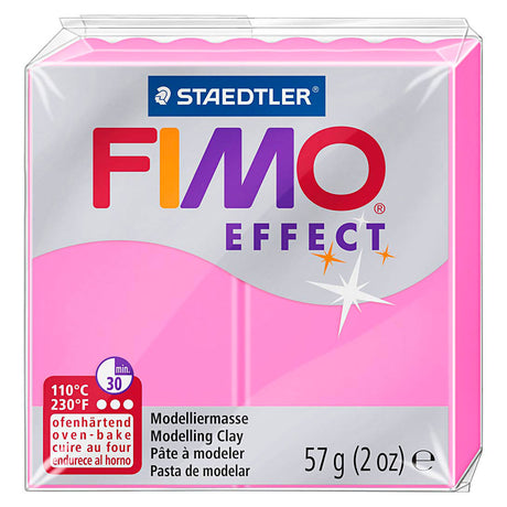 Pâte à modeler effet Fimo rose fluo, 57gr