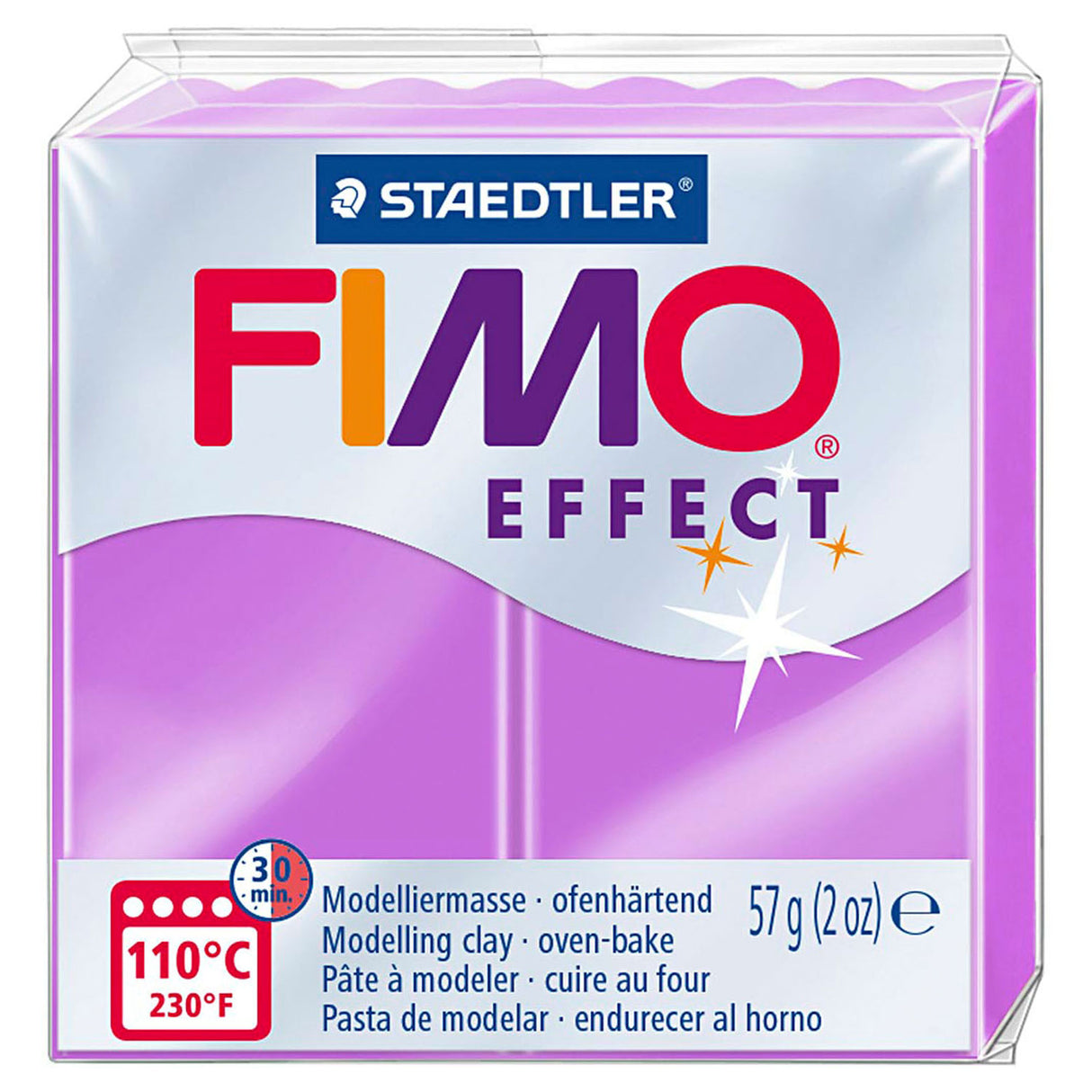 Fimo effekt montering af ler neon lilla, 57gr