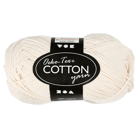 Fil de coton Creativ company, blanc cassé, 50gr, 170m