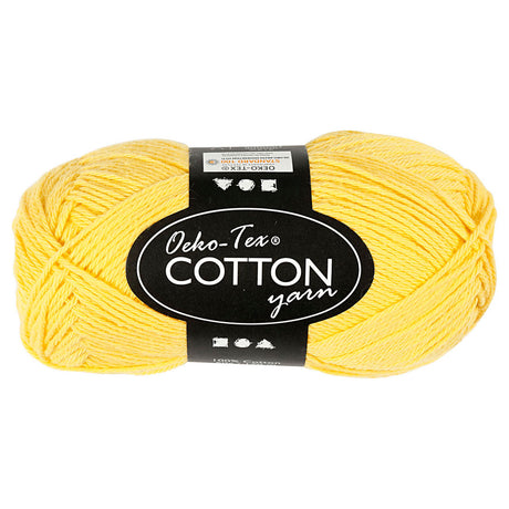 Fil de coton Creativ company, jaune, 50gr, 170m
