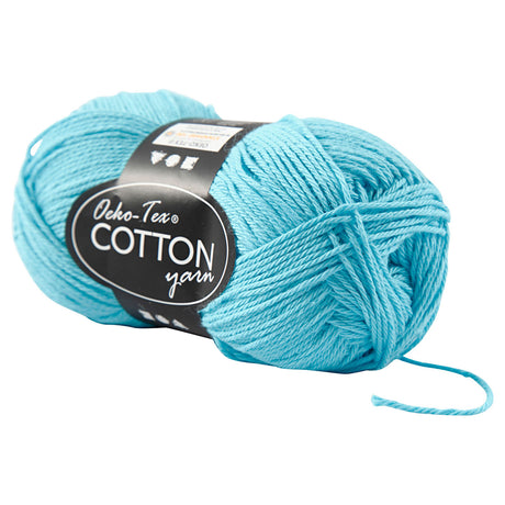 Fil de coton Creativ company, turquoise, 50gr, 170m