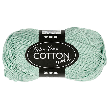 Fil de coton Creativ company, vert menthe, 50gr, 170m