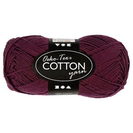 Fil de coton Creativ company, prune, 50gr, 170m