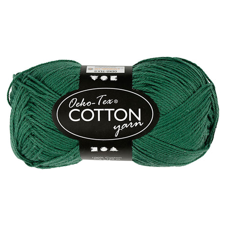 Fil de coton Creativ company, vert foncé, 50gr, 170m