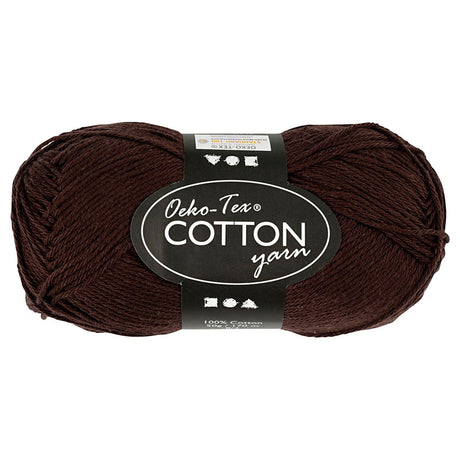 Fil de coton Creativ company, marron foncé, 50gr, 170m