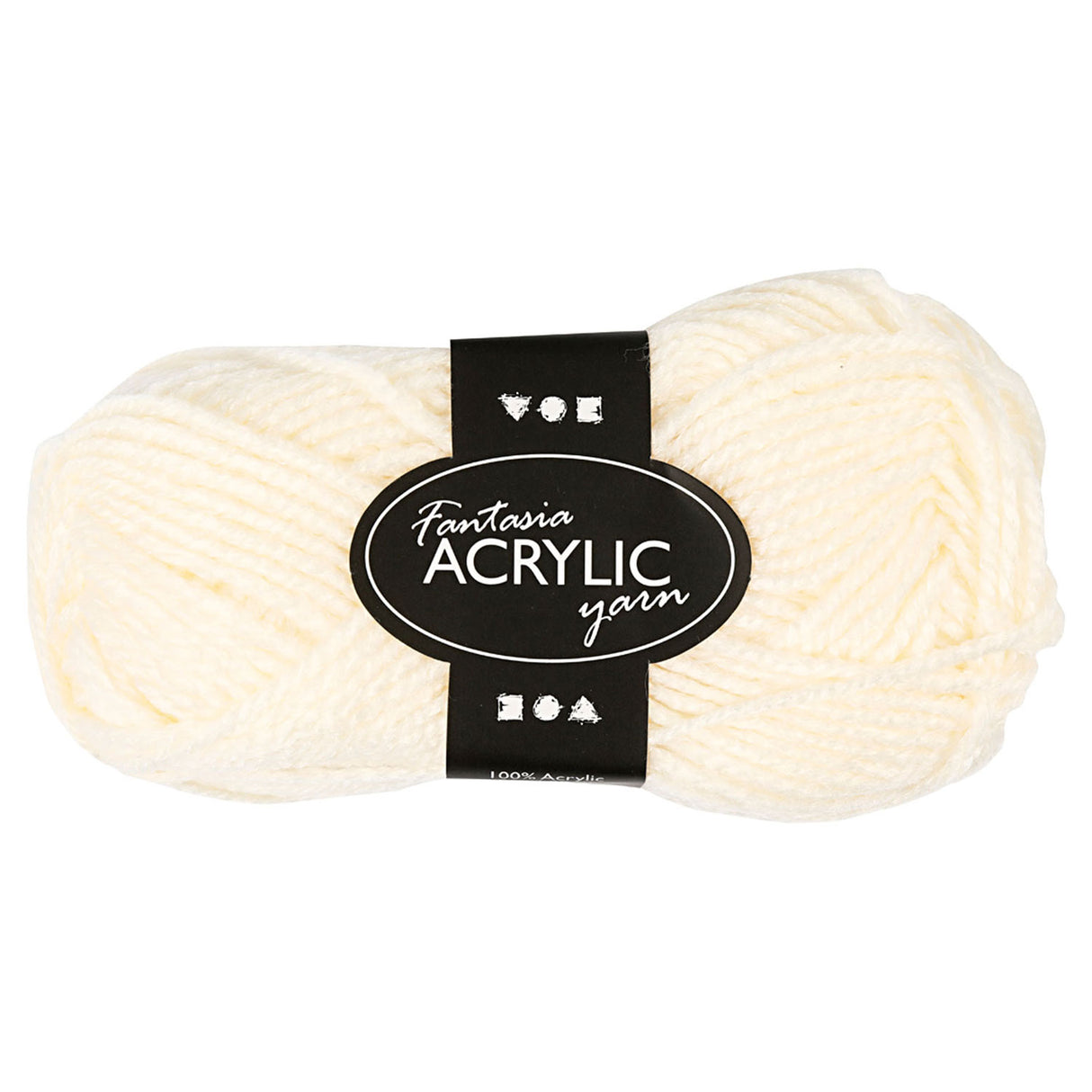 Akrylgarn, off-white, 50gr, 80m