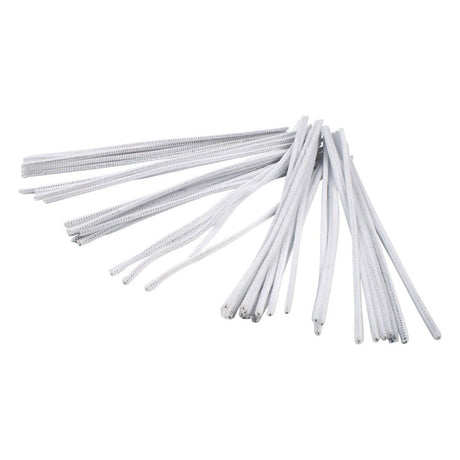 Chenille Blanc 30cm, 50 pcs.