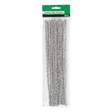 Société créative https : www.ccobby.nl chenille-l-30-cm-thickness-6-mm-glitter-silver-24-piece-1-box