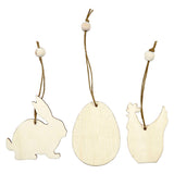 Société créative http: www.ccobby.nl wooden-decorations-rabbit-egg-chicken-size-6-cm-thickness-3-mm-9-piece-1-box