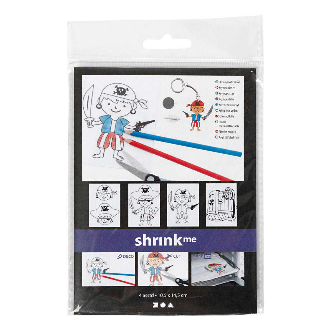 Société créative https : www.ccobby.nl feuilles-rétractable-foil-avec-motifs-pirate-sheet-10-5x14-5-cm-thickness-0-3-mm-matt-transparent-4-sheet-1-box