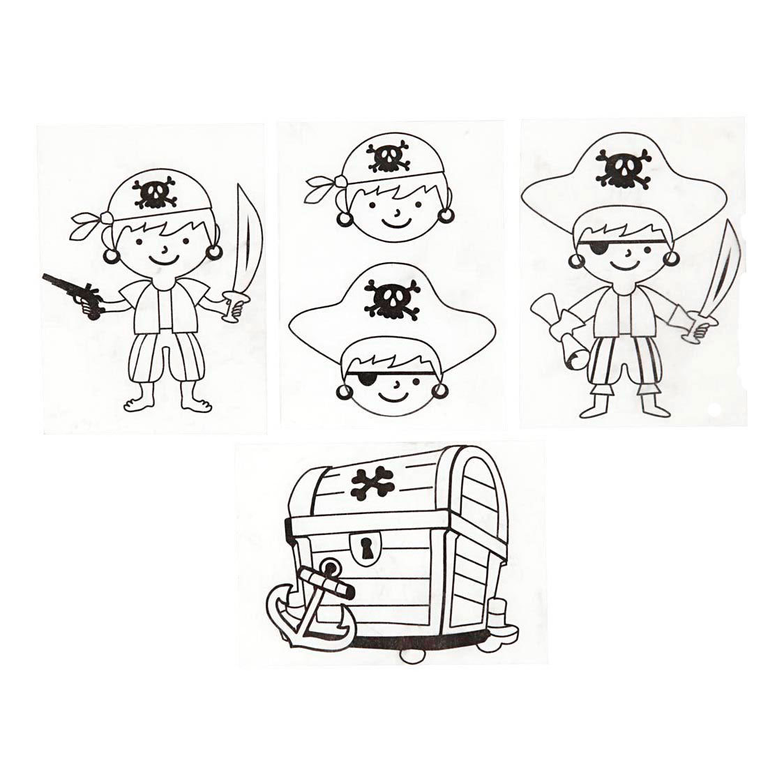 Société créative https : www.ccobby.nl feuilles-rétractable-foil-avec-motifs-pirate-sheet-10-5x14-5-cm-thickness-0-3-mm-matt-transparent-4-sheet-1-box