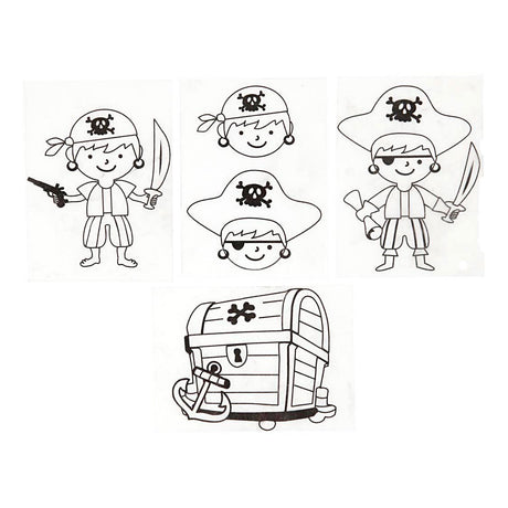 Société créative https : www.ccobby.nl feuilles-rétractable-foil-avec-motifs-pirate-sheet-10-5x14-5-cm-thickness-0-3-mm-matt-transparent-4-sheet-1-box