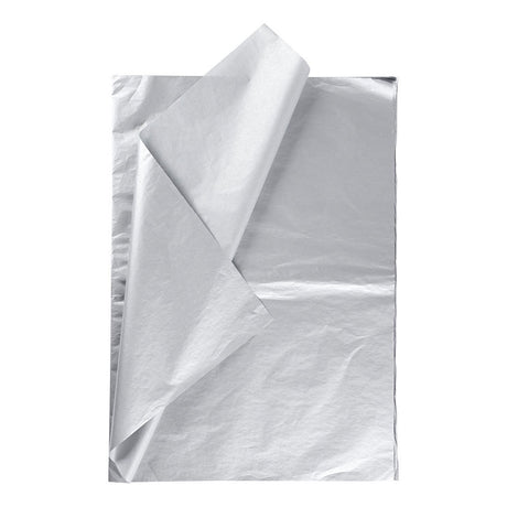 Creativ Company Paper de tissu argent 6 feuilles 14 gr, 50x70cm