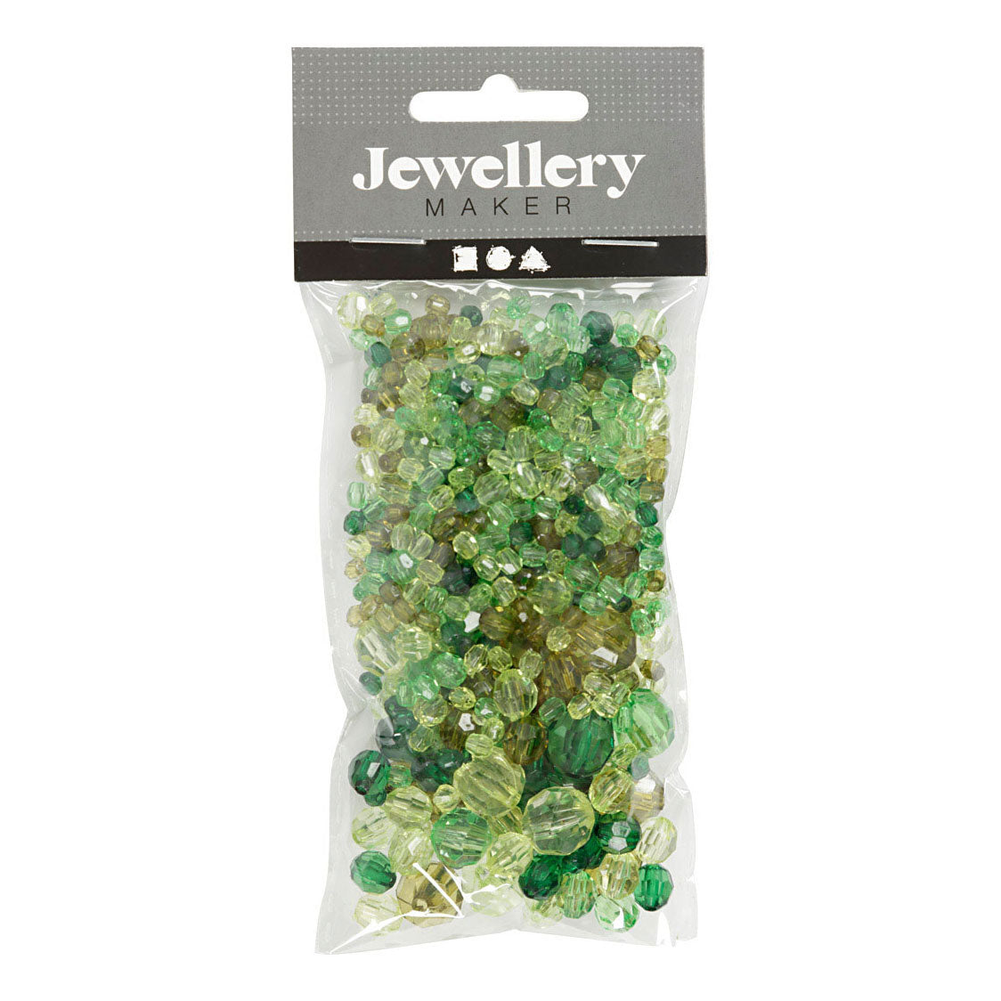 Creative Company Facet Beads Mix Green Glitter, 45 gram