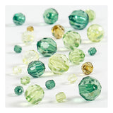 Creative Company Facet Beads Mix Green Glitter, 45 gram