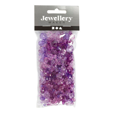 Creativ Company Facet Beads Mix Purple, 45 grammes