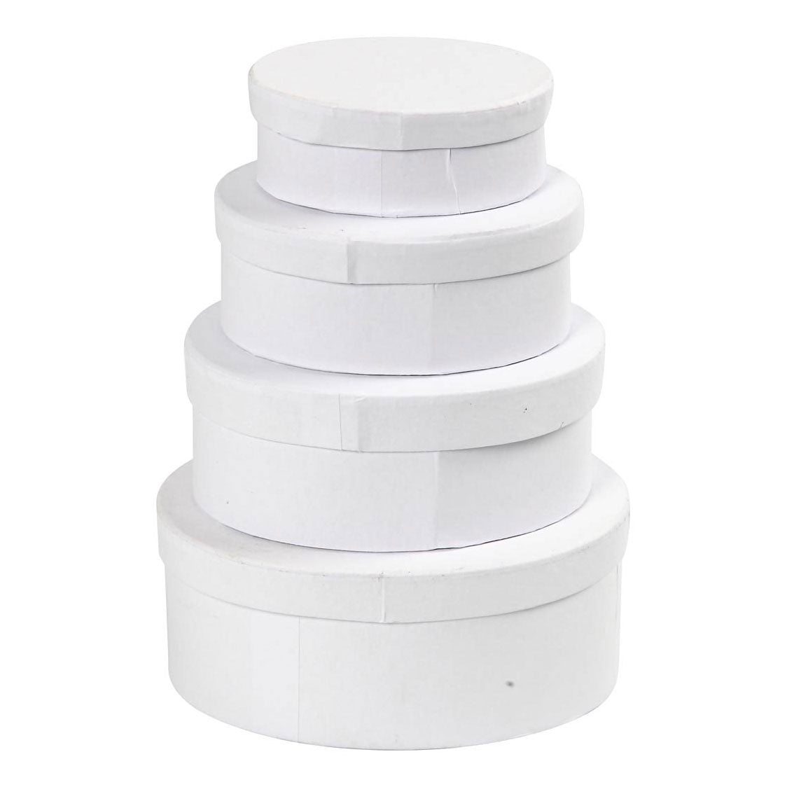 Creativ Company Oval Boxes White With Lid, 4st.