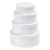 Creativ Company Oval Boxes White With Lid, 4st.