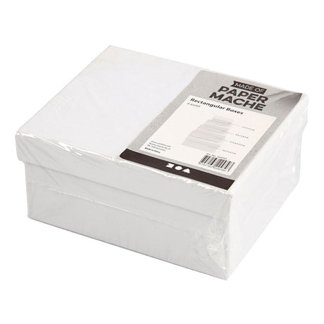 Creativ Company Boîtes rectangulaires blanches avec couvercle, 4e.
